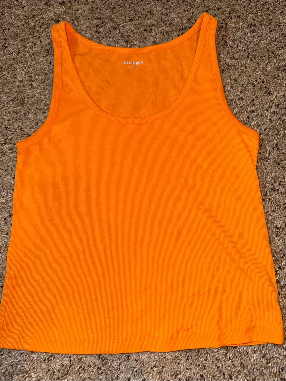 Old Navy Bright Orange Ribbed Scoop Tank